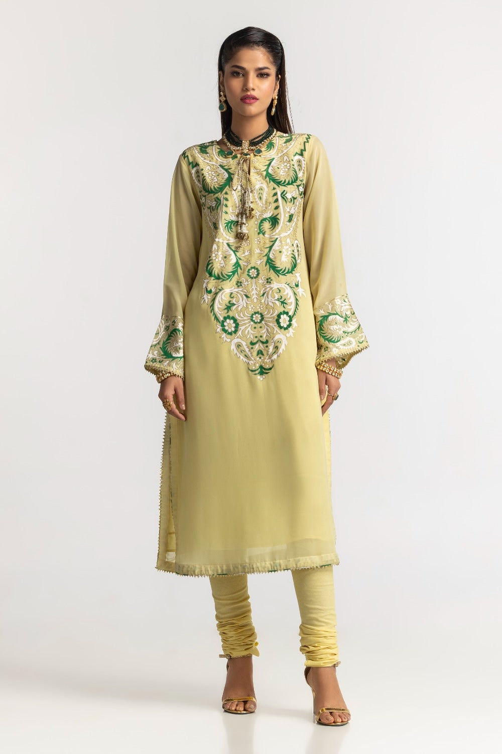 Dyed Foil Print Light Georgette Shirt