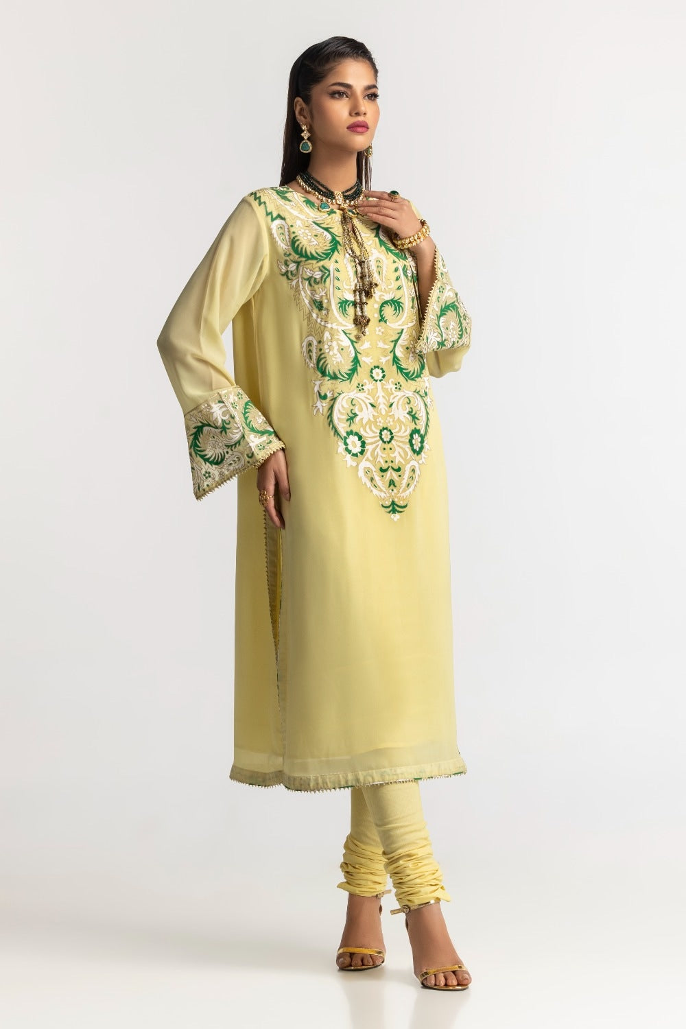 Dyed Foil Print Light Georgette Shirt
