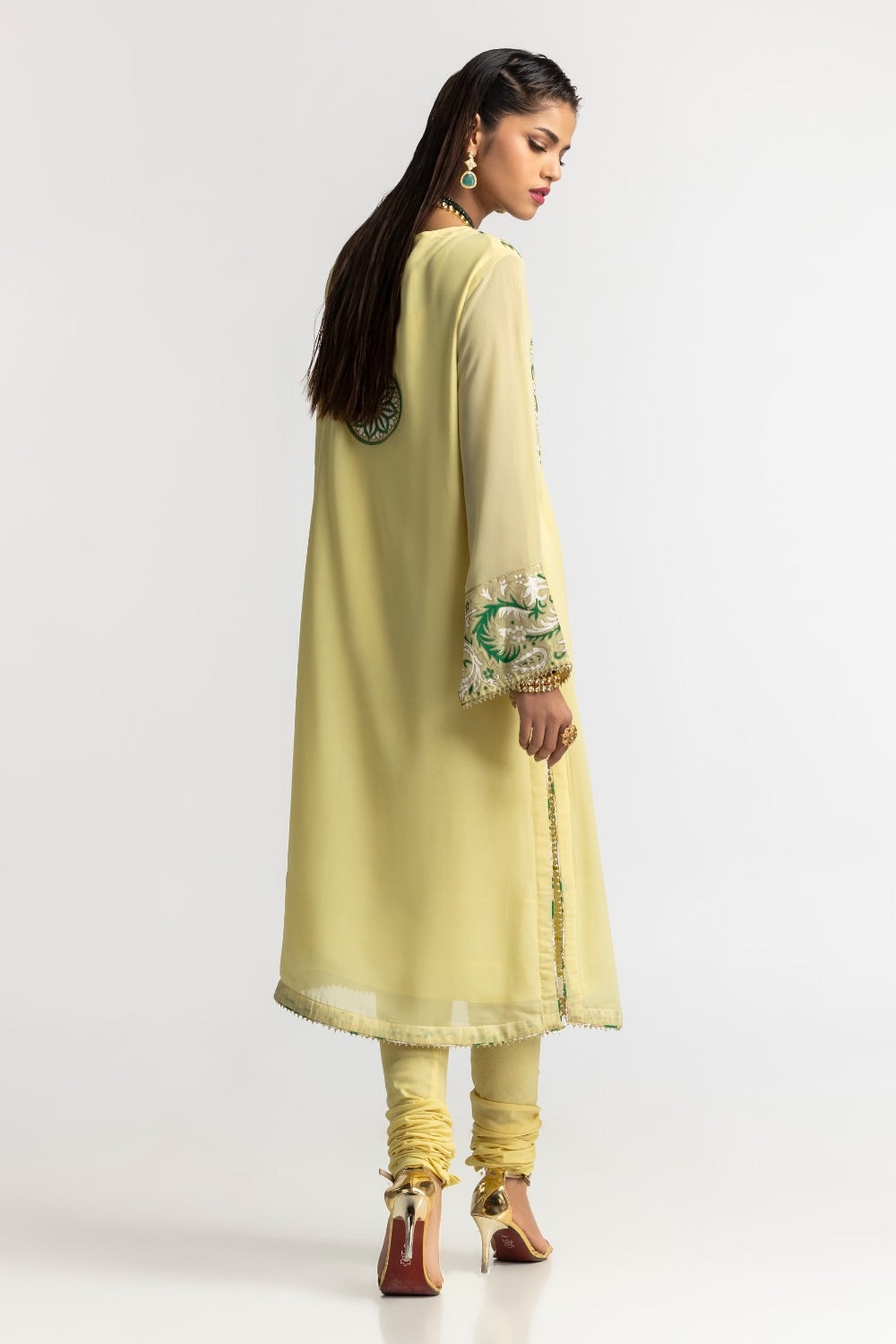 Dyed Foil Print Light Georgette Shirt