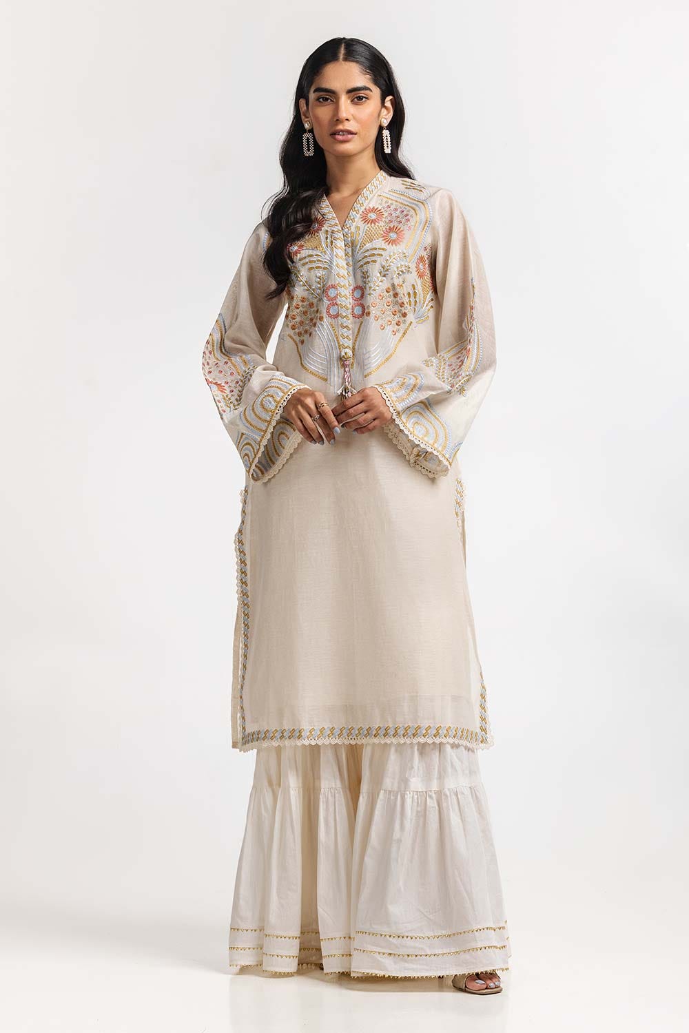 Dyed Cottonsilk Embroidered Shirt