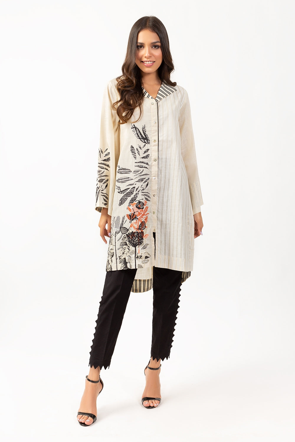 Embroidered Slub Shirt