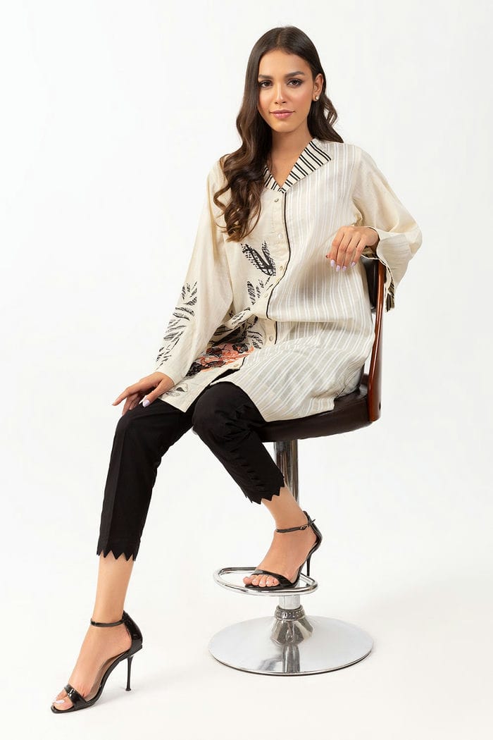 Embroidered Slub Shirt