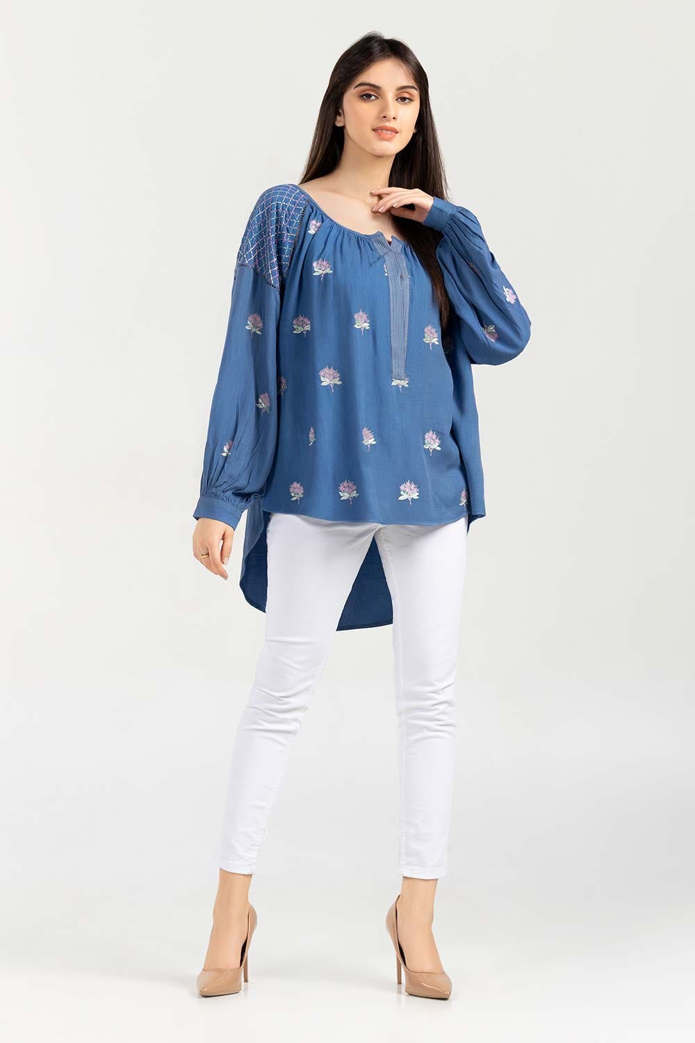 Embroidered Twill Viscose Kurti