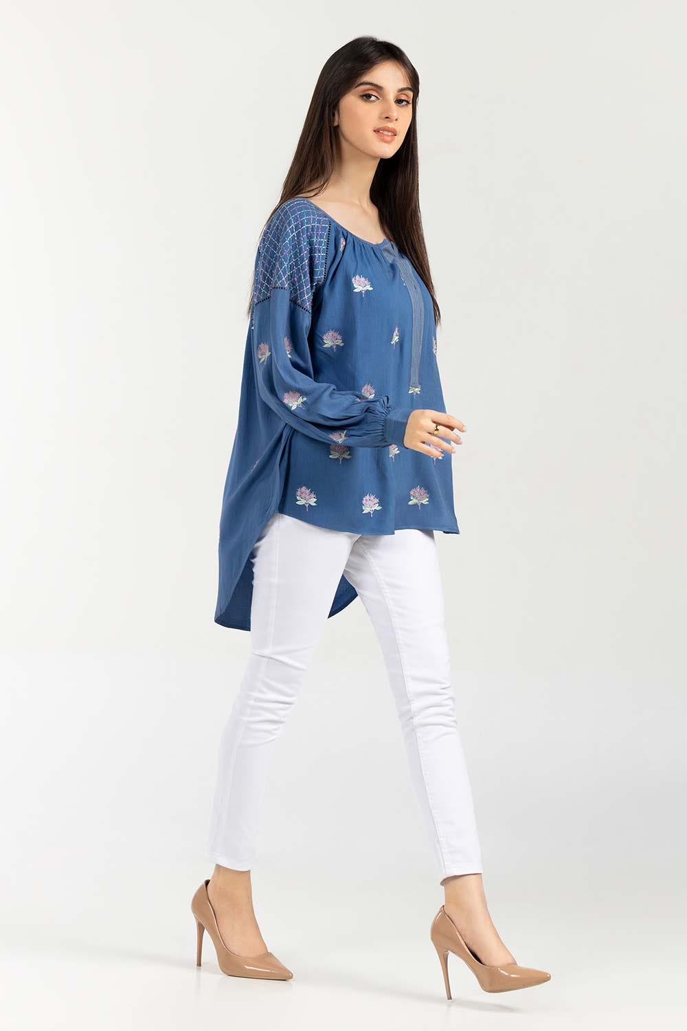 Embroidered Twill Viscose Kurti