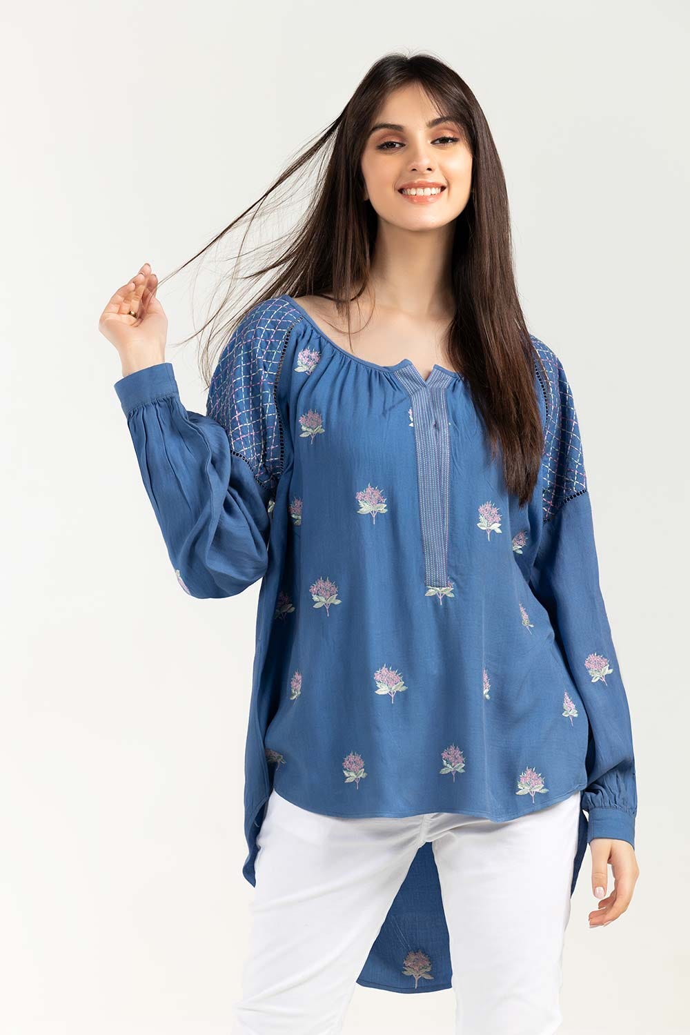 Embroidered Twill Viscose Kurti