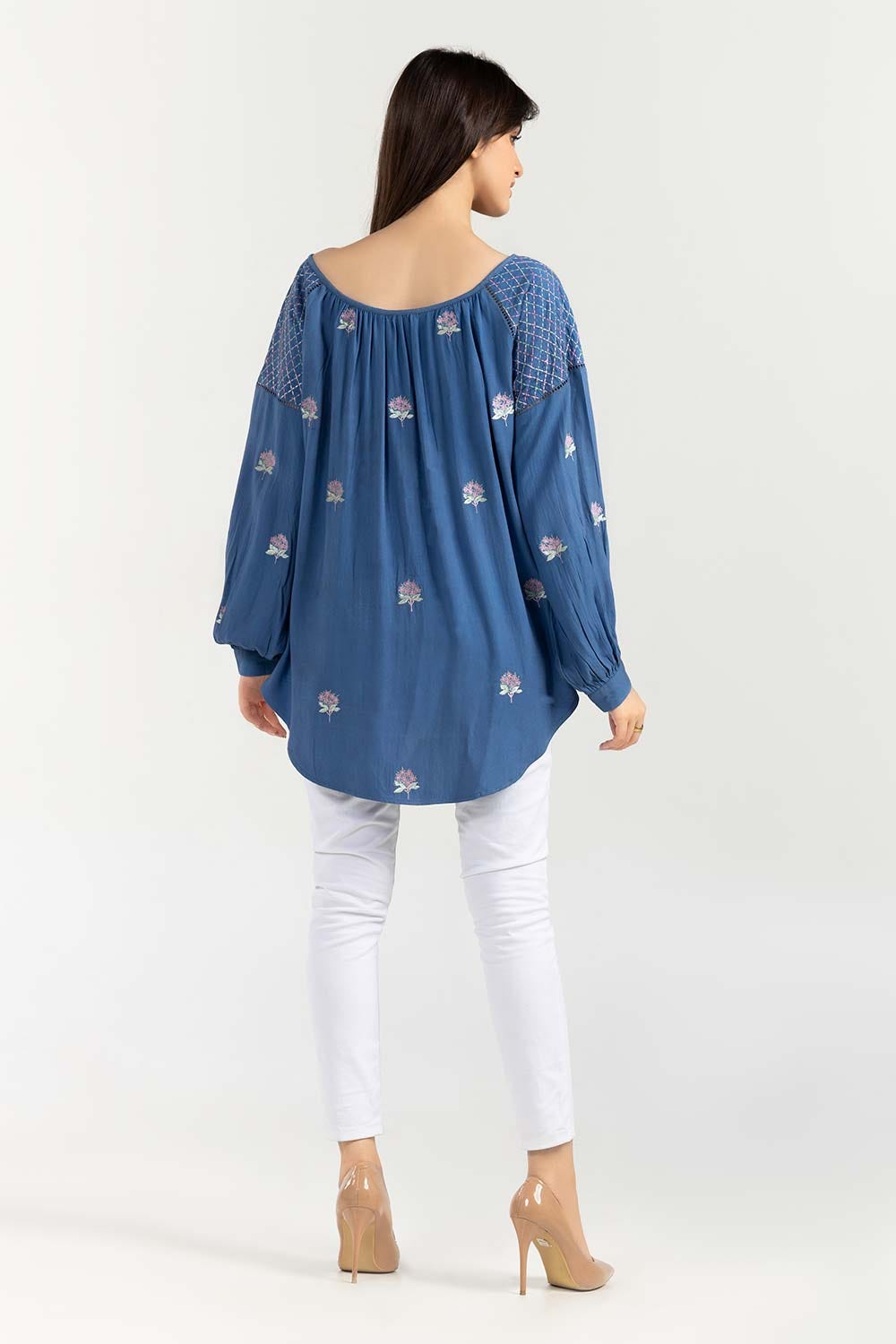 Embroidered Twill Viscose Kurti