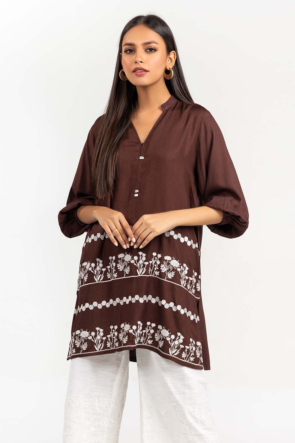 Embroidered Twill Viscose Shirt