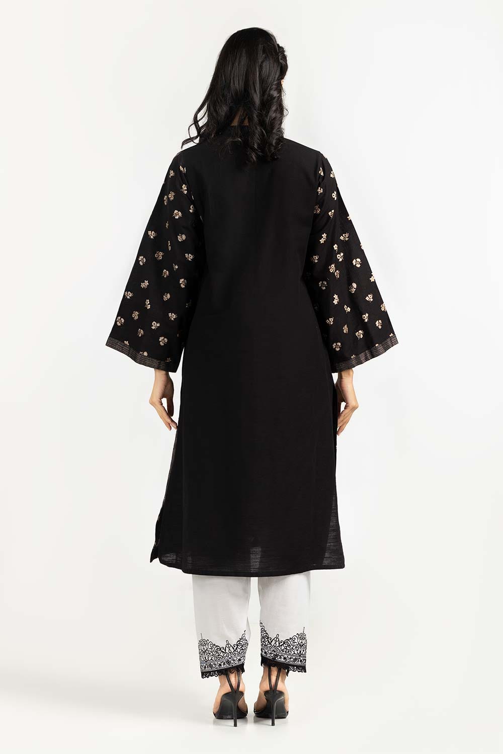 Dyed Khaddar Screen Printed Shirt