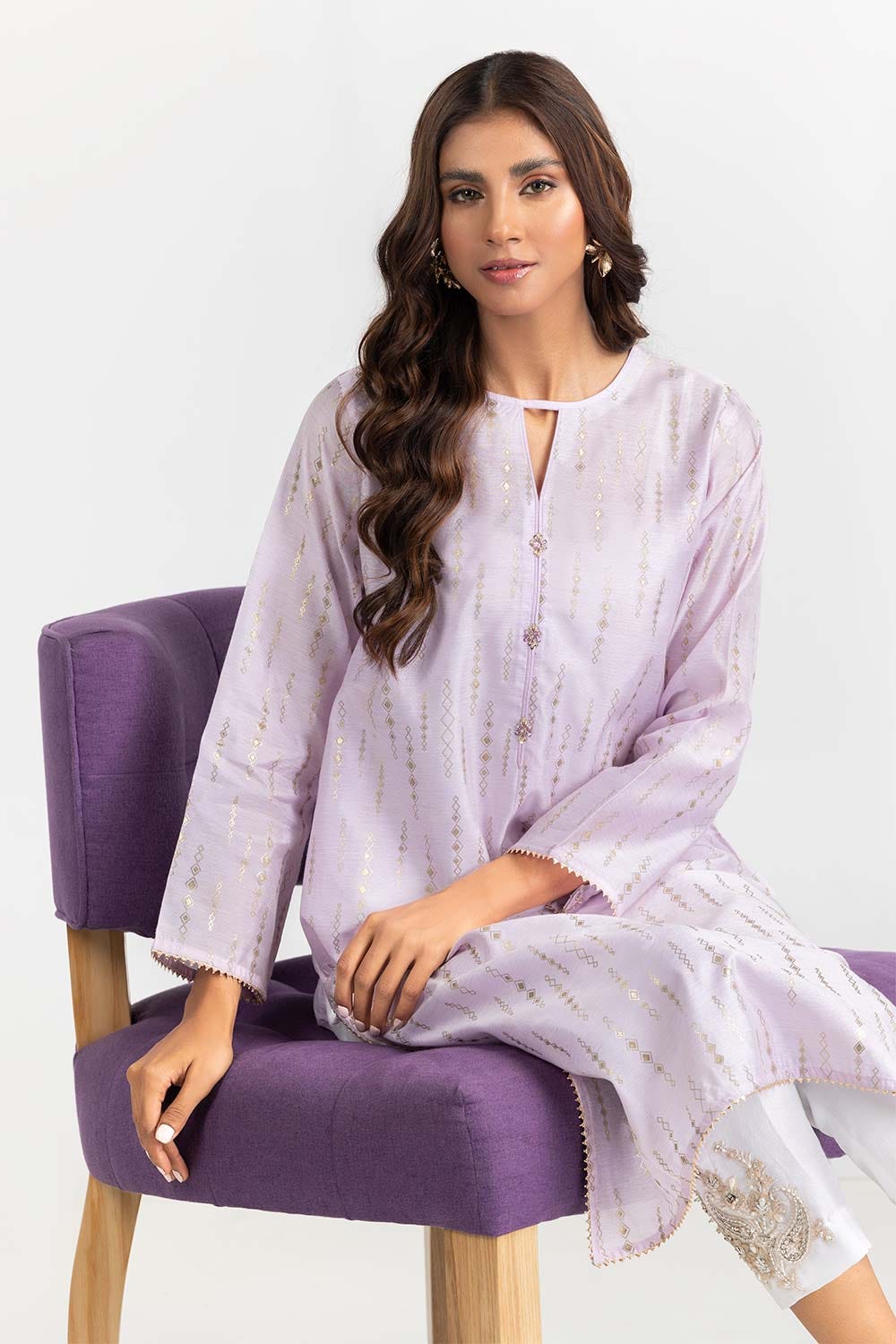 Foil Print Slub Shirt