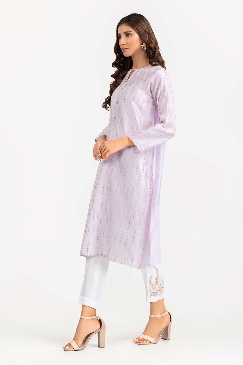 Foil Print Slub Shirt
