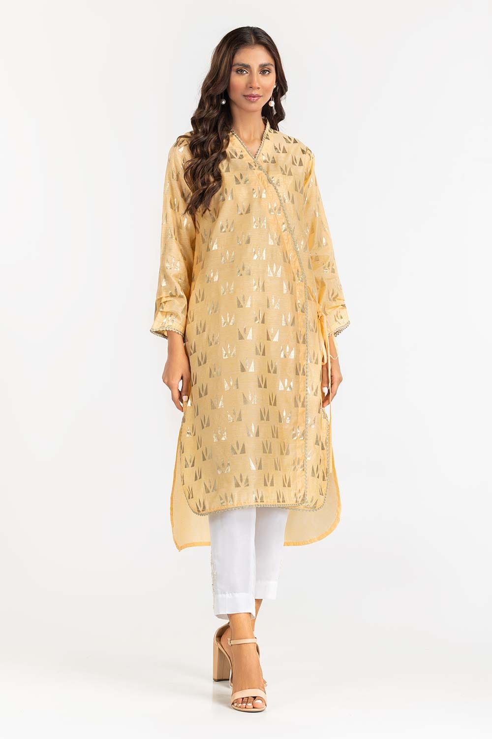 Foil Print Slub Shirt