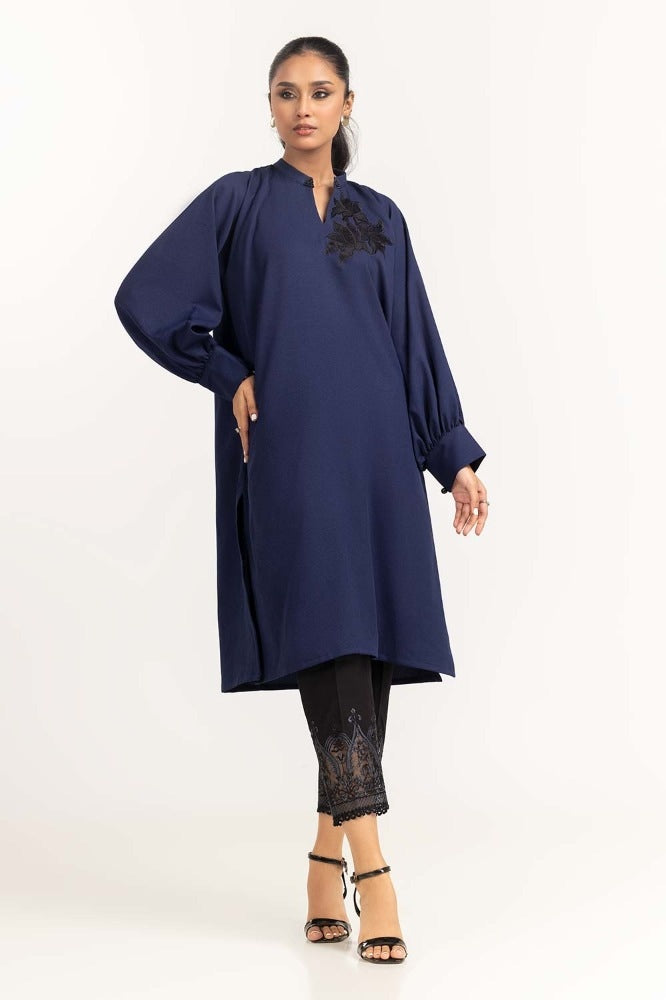 Dyed Georgette Embroidered Shirt