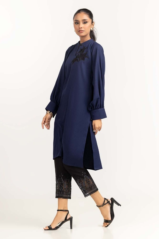 Dyed Georgette Embroidered Shirt