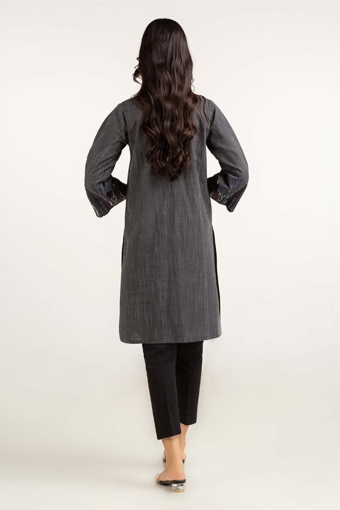Dyed Cotton Yarn Dyed Embroidered Shirt