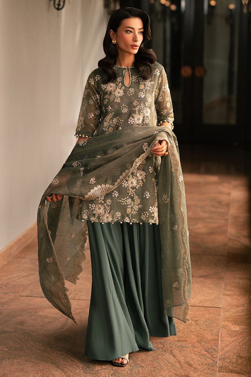 Green Dove-4Pc Embroidered Tissue Suit