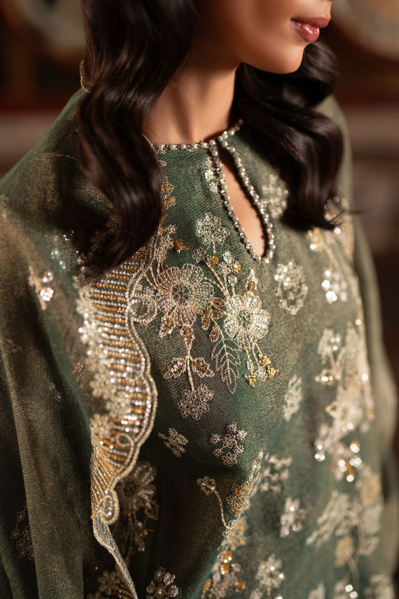 Green Dove-4Pc Embroidered Tissue Suit