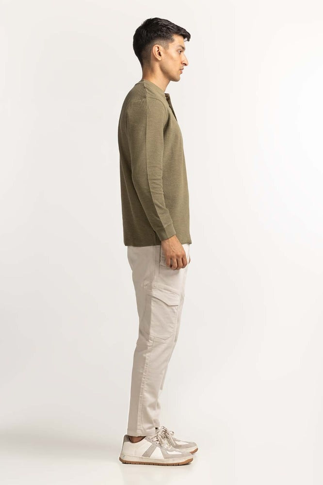 Green Basic Henley