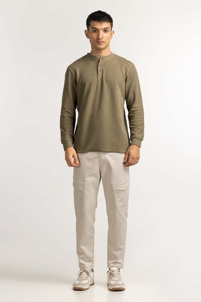 Green Basic Henley