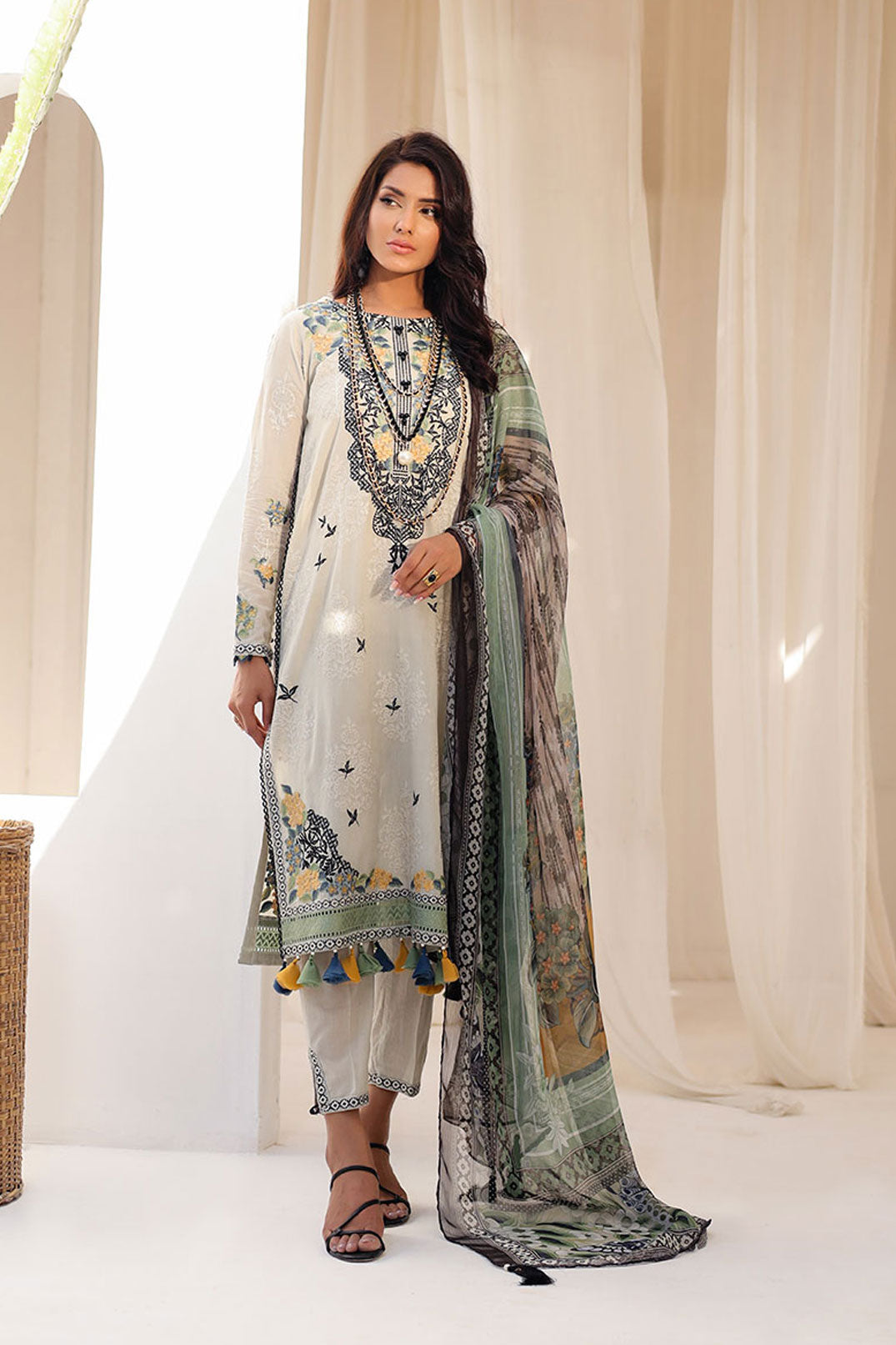 Du-3122 L-Grey Lawn 3Pcs