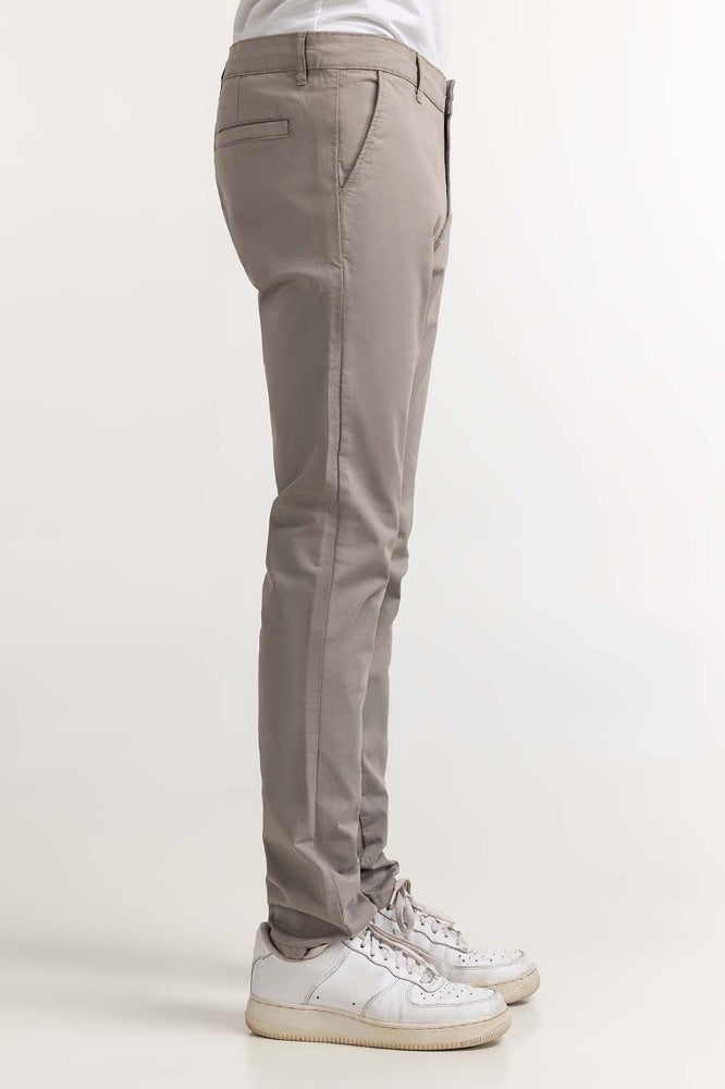 Grey Basic Dyed Khaki Pant