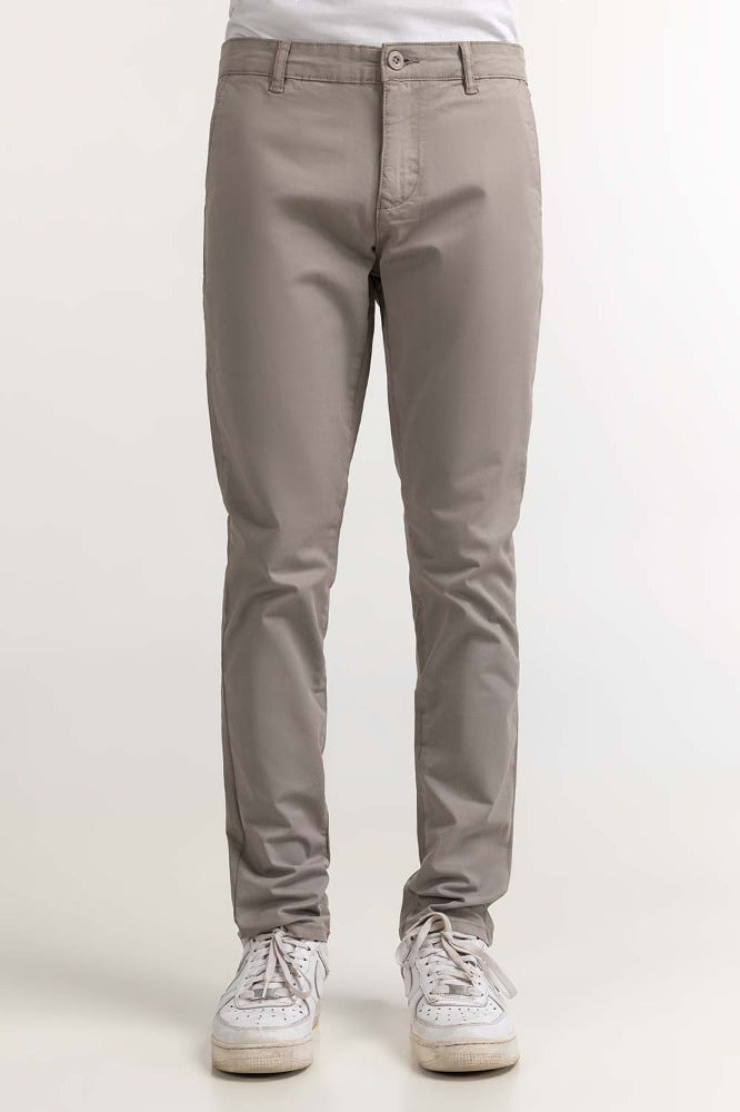 Grey Basic Dyed Khaki Pant