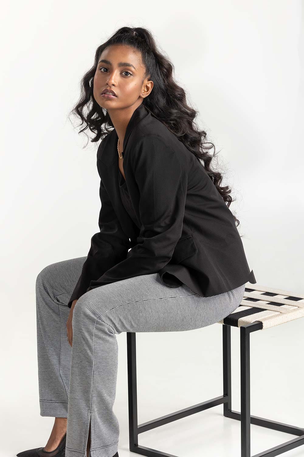 Grey Houndstooth Formal Pant