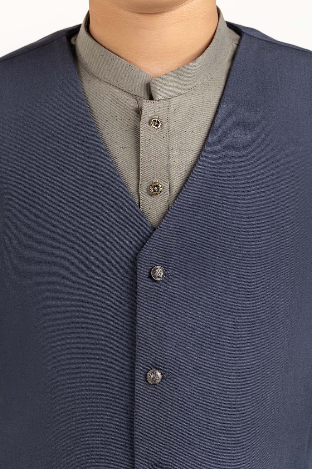 Grey Stylized Waist Coat Kwc-Pd23-002
