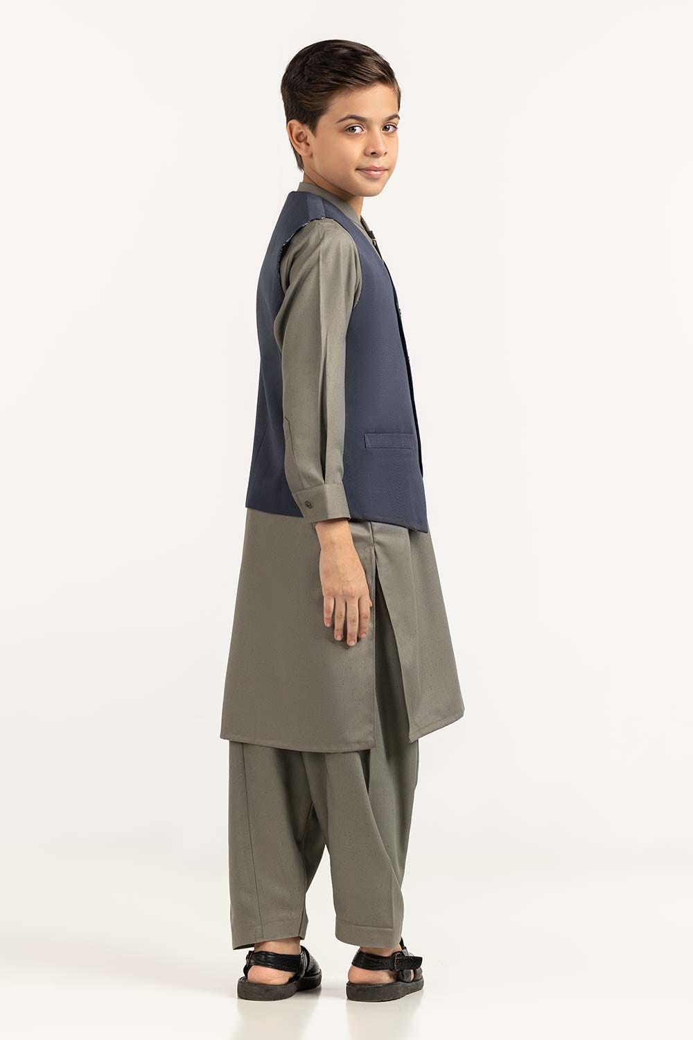 Grey Stylized Waist Coat Kwc-Pd23-002
