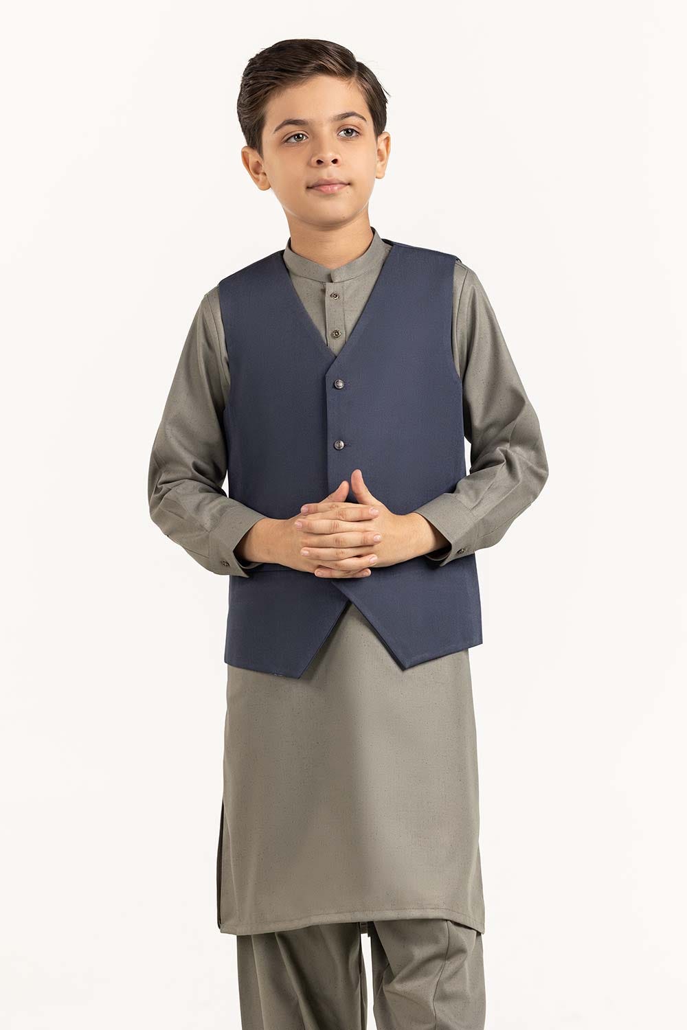 Grey Stylized Waist Coat Kwc-Pd23-002