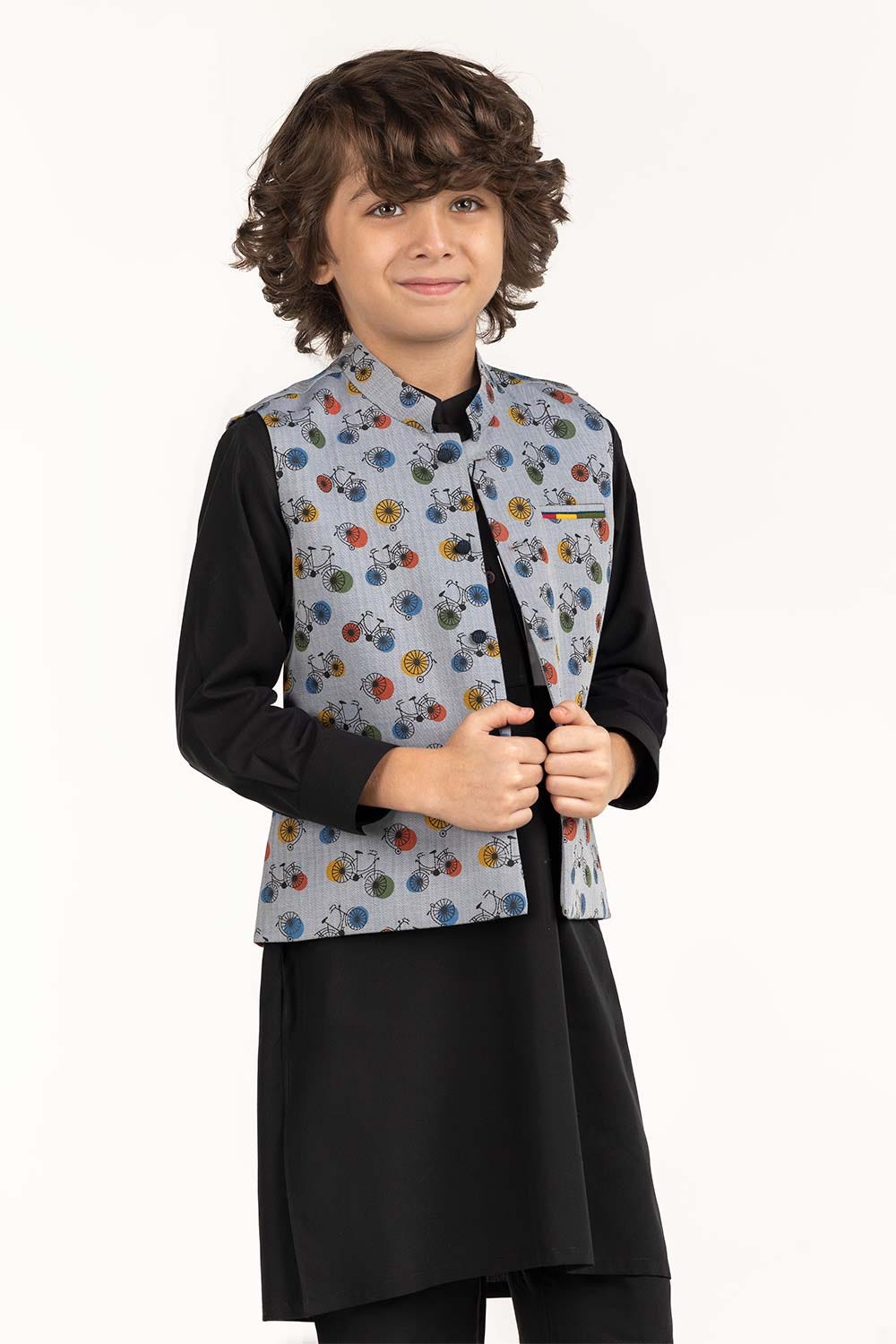 Grey Stylized Waist Coat Kwc-Pd23-006
