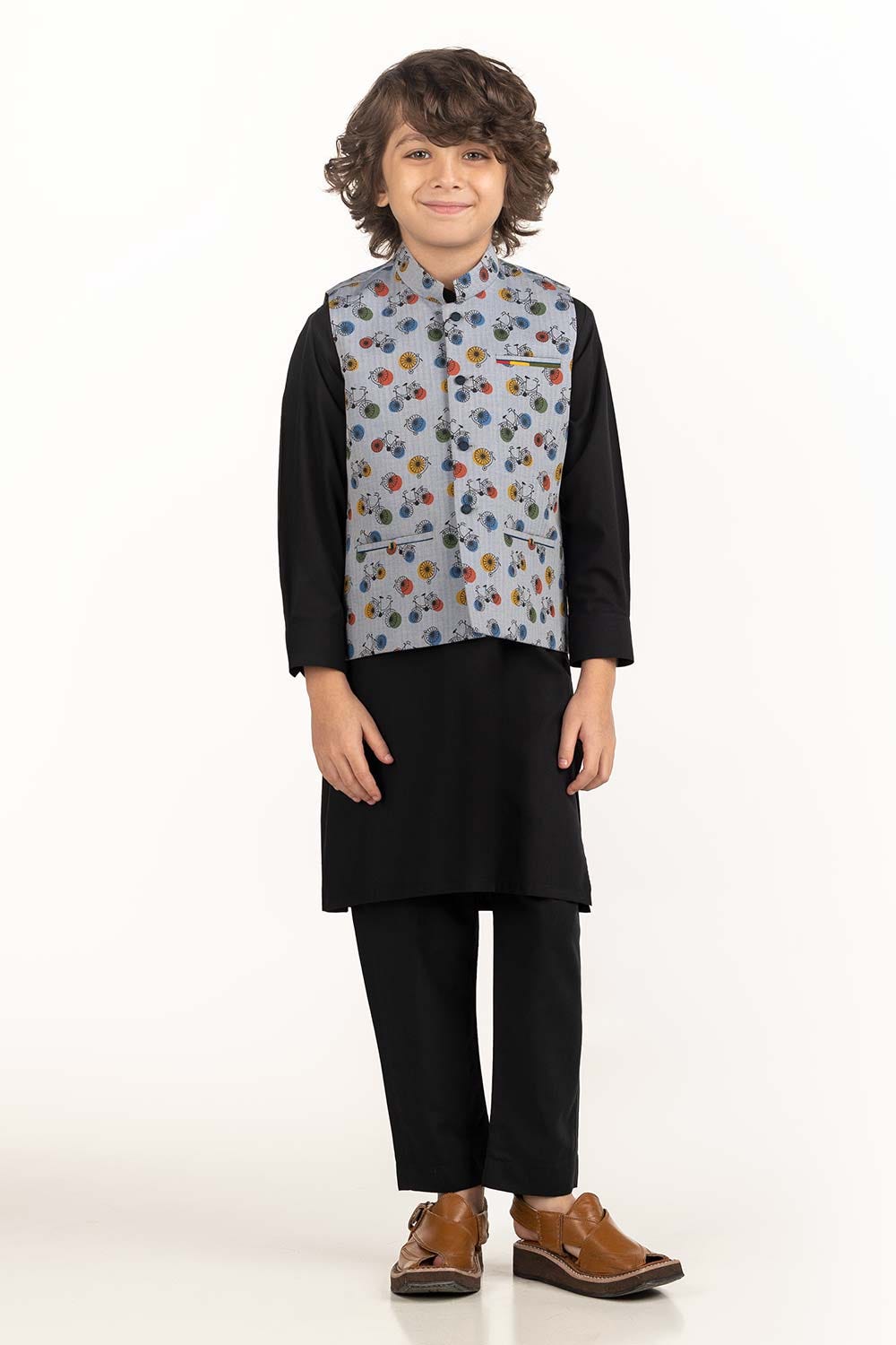 Grey Stylized Waist Coat Kwc-Pd23-006