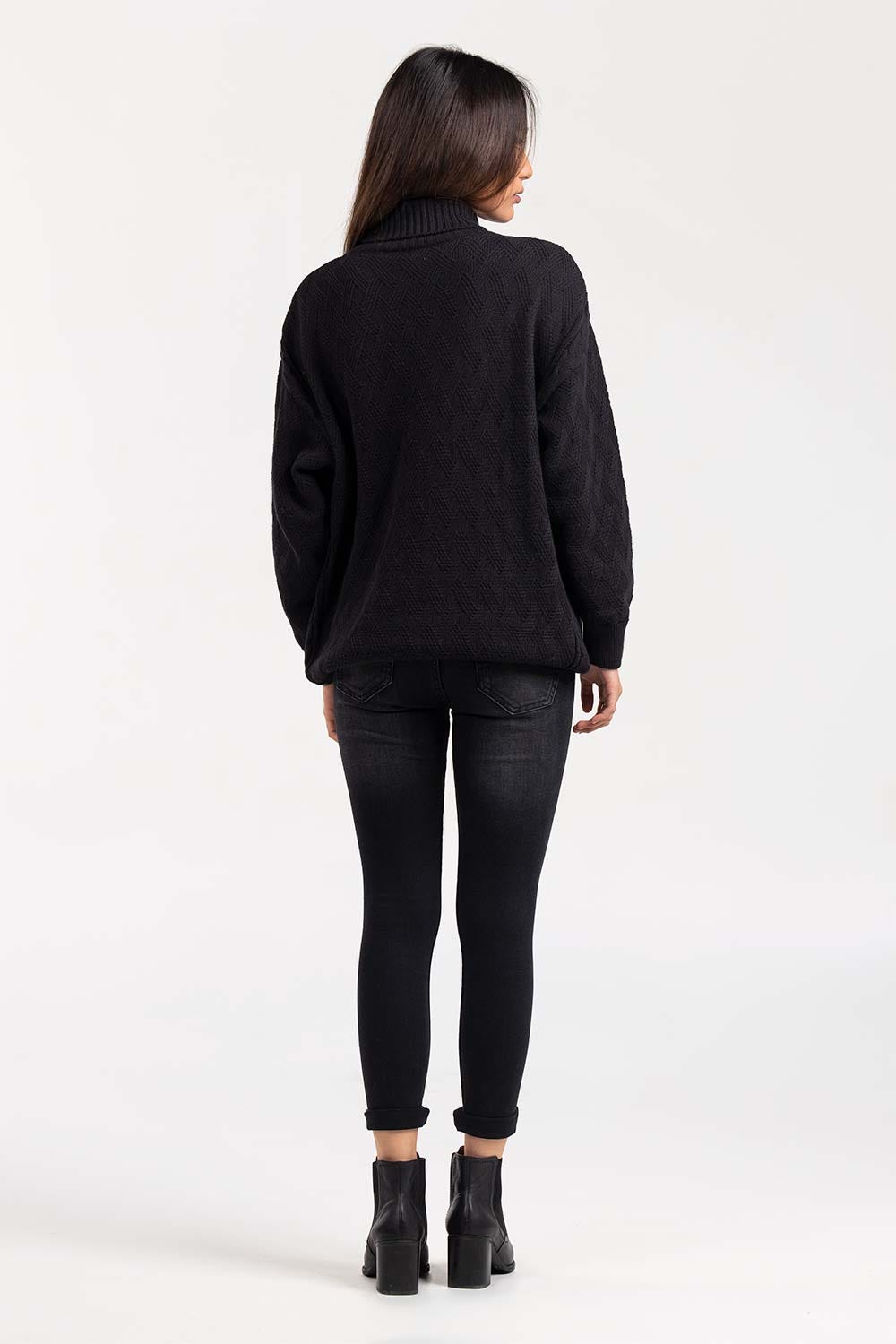 Cotton High Neck Pull Over Sweater