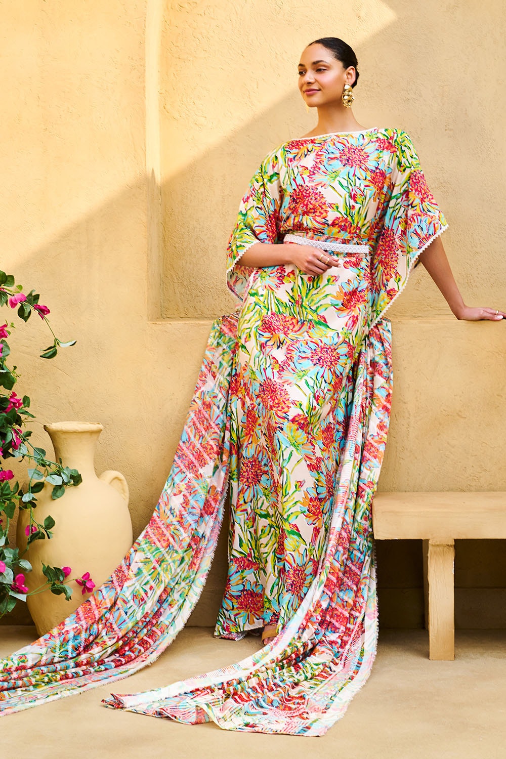 3 Piece Unstitched Printed Pure Bamboo Silk Suit with Printed Silk Dupatta