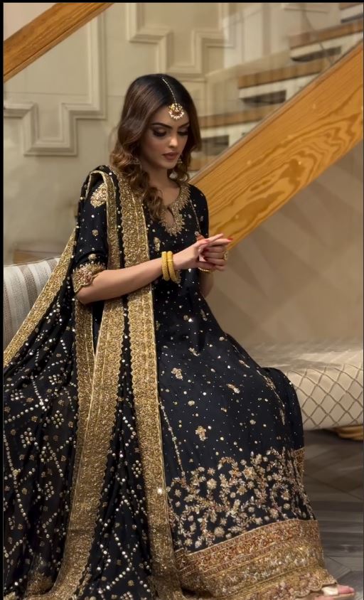 Haris Shakeel – Black Bridal Chiffon Style