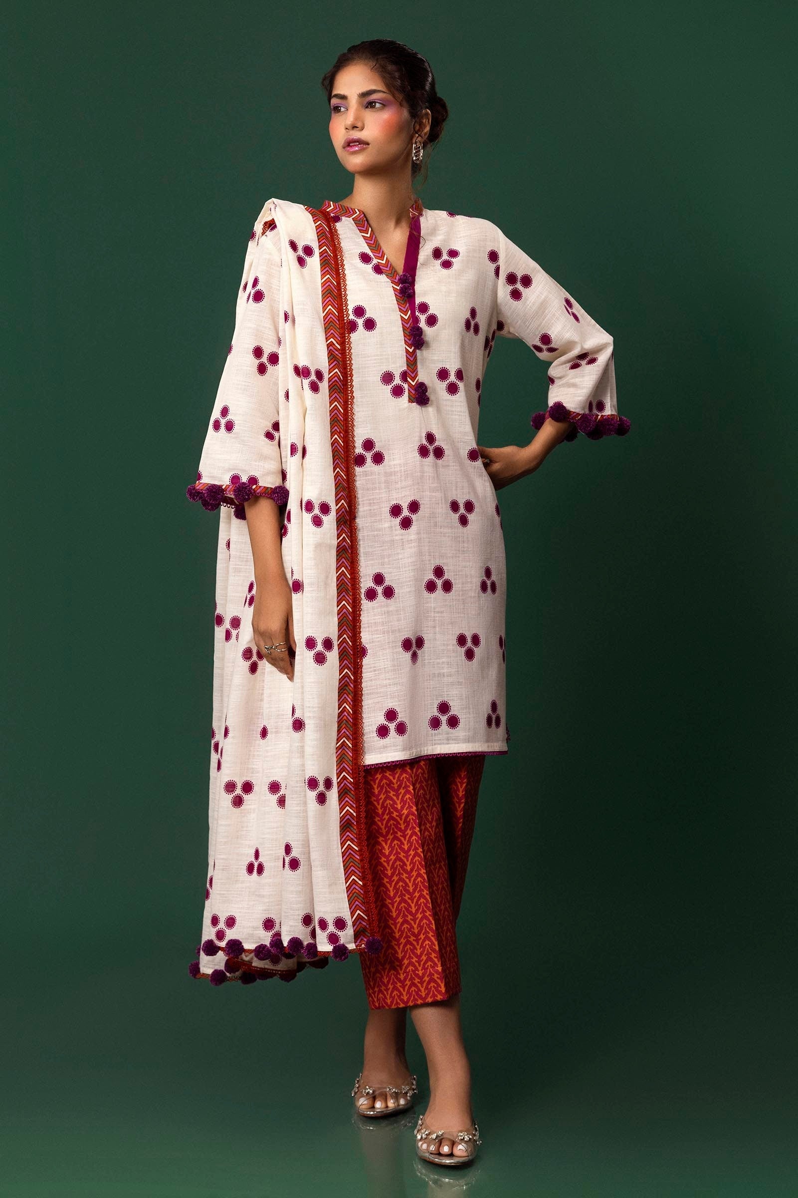 Unstitched Mahay Slub 3 Piece Suit