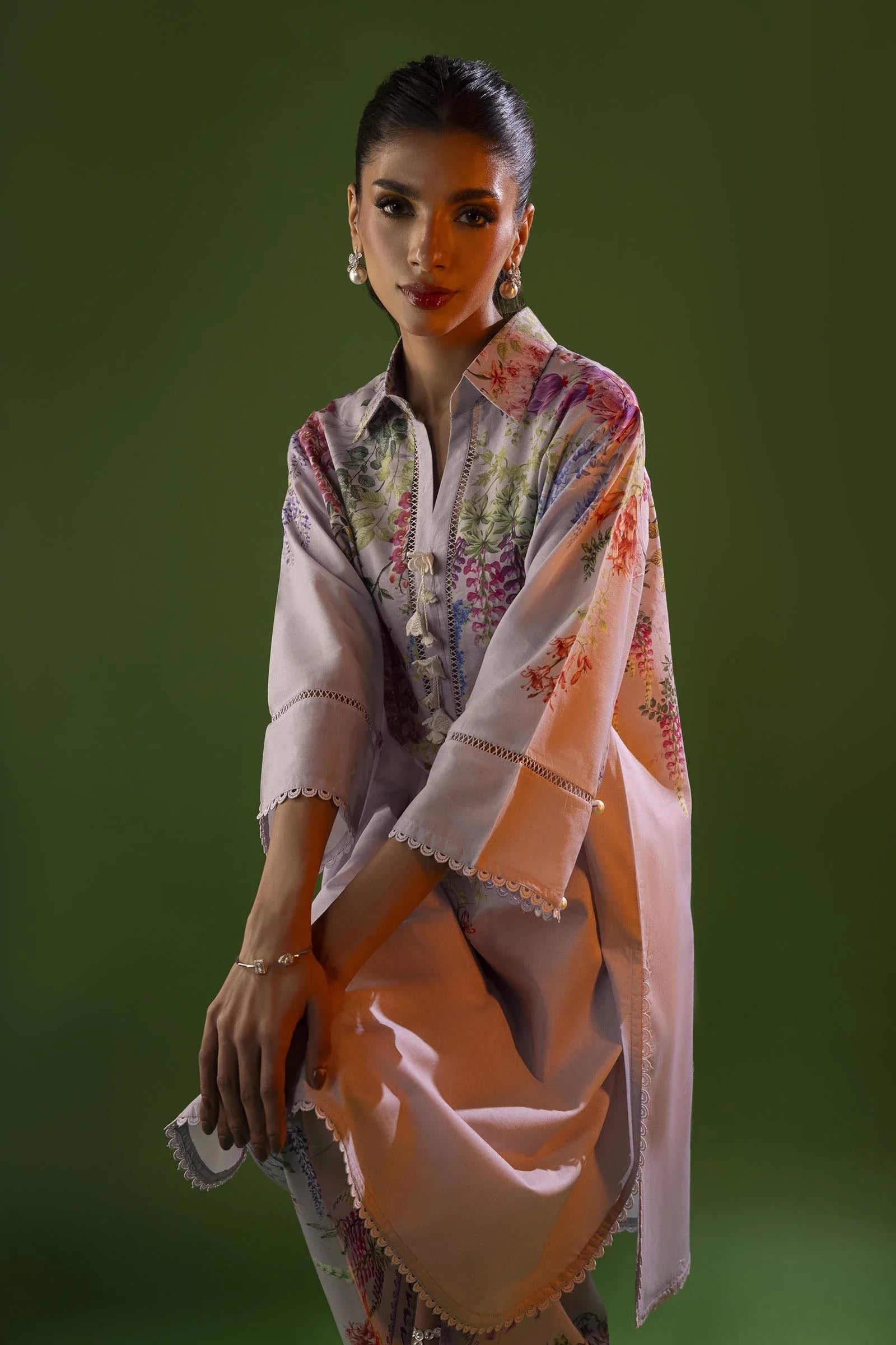 stitched Lawn 2 Piece Suit H251-013B-2C (RTS)
