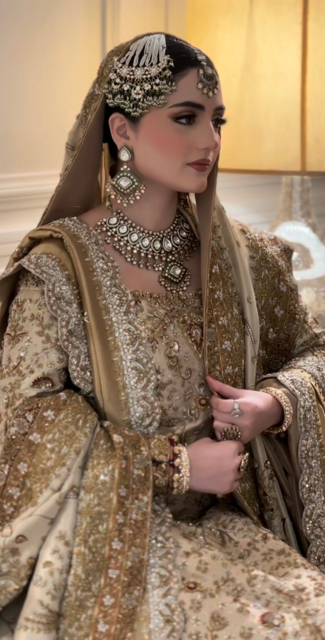 Haris Shakeel – Maharani Ivory Gold Style
