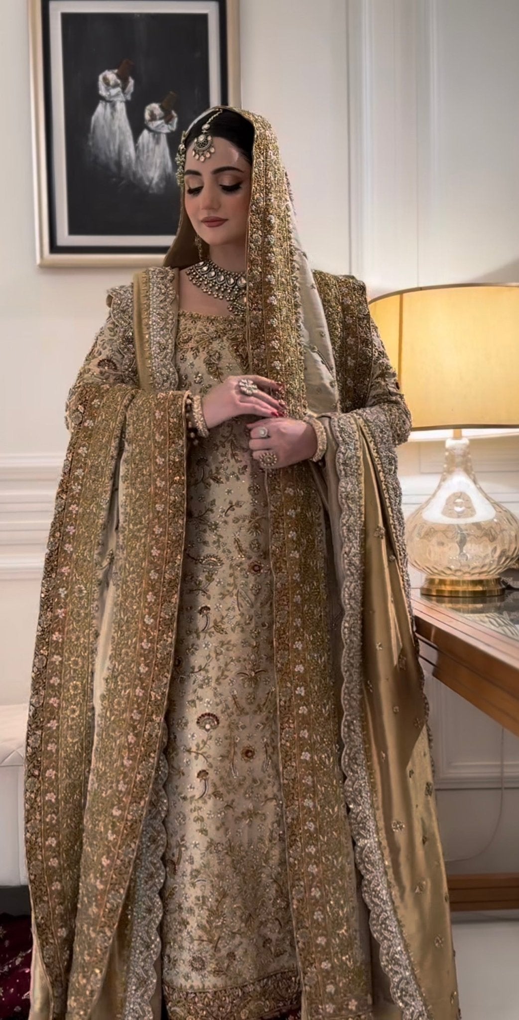 Haris Shakeel – Maharani Ivory Gold Style