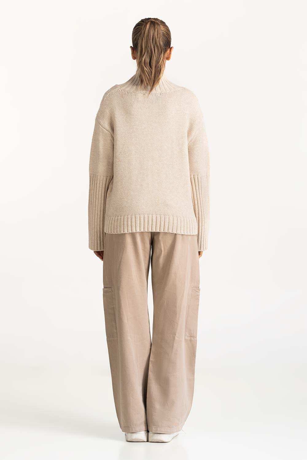 High Neck Cable Sweater