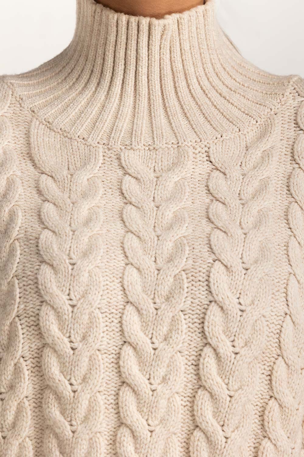 High Neck Cable Sweater