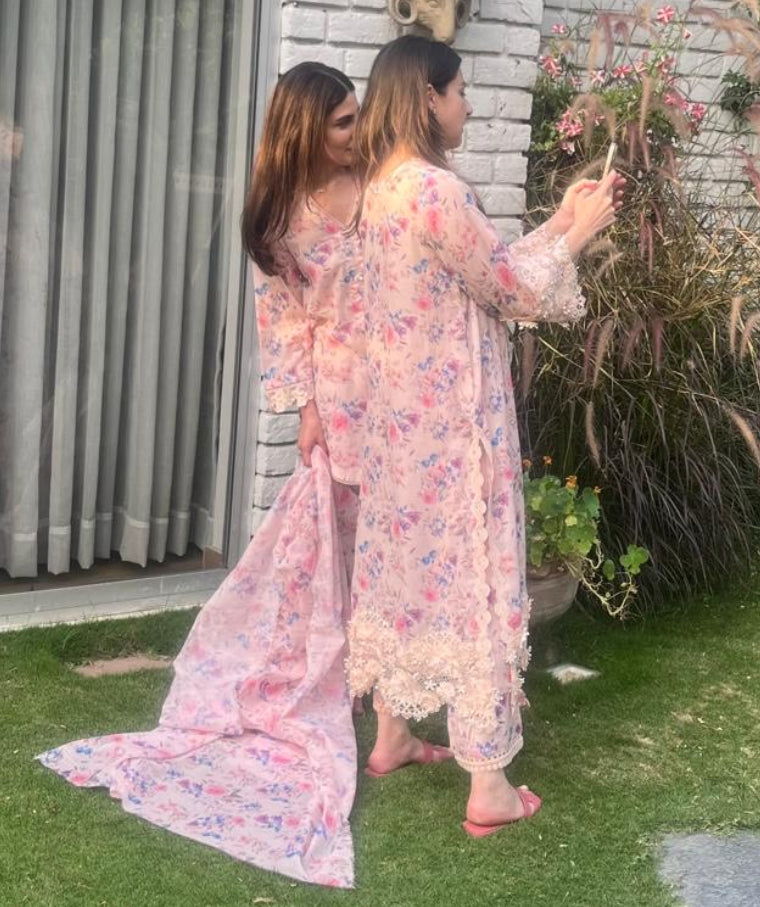 Blush Lace (Long) (Unstitched)