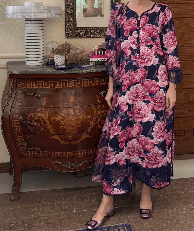 Dusky Night with Pink Blooms