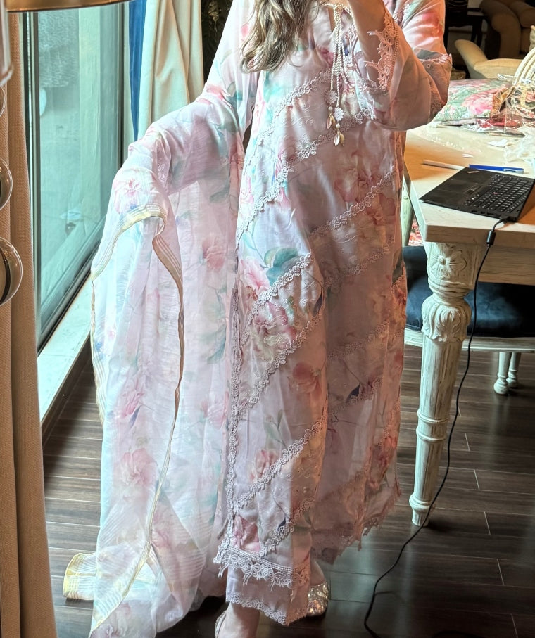 Lilac Peonies (Long) (Unstitched)