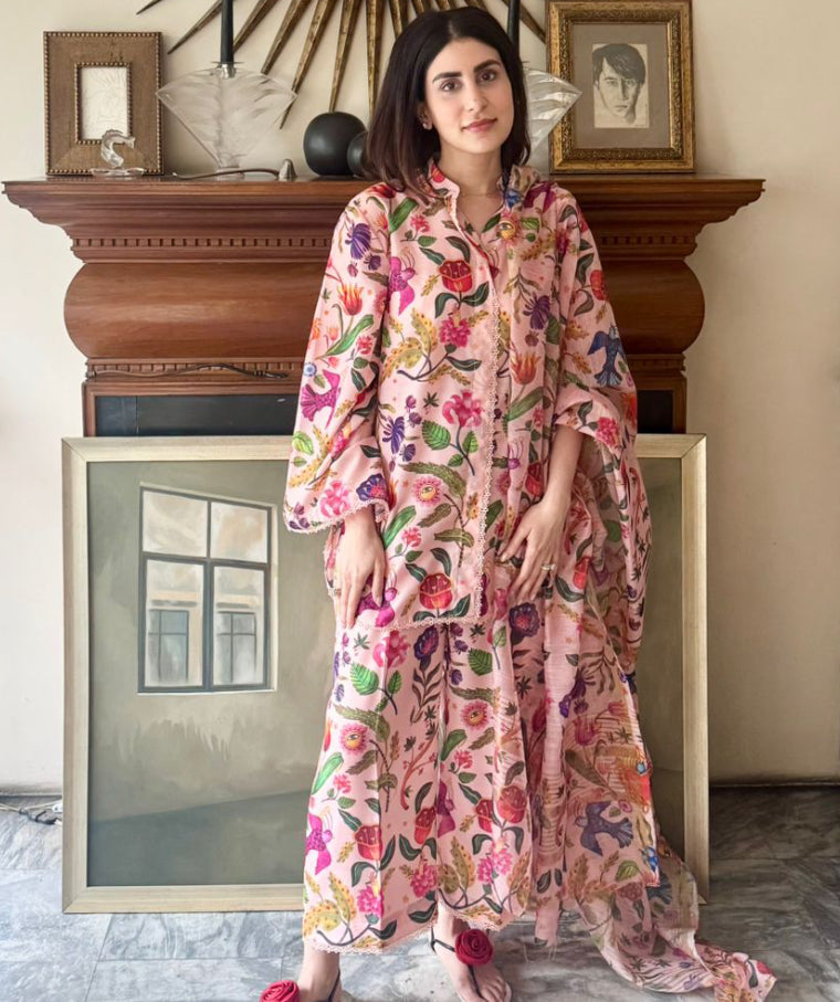 Pink Floral Dreams (Unstitched)
