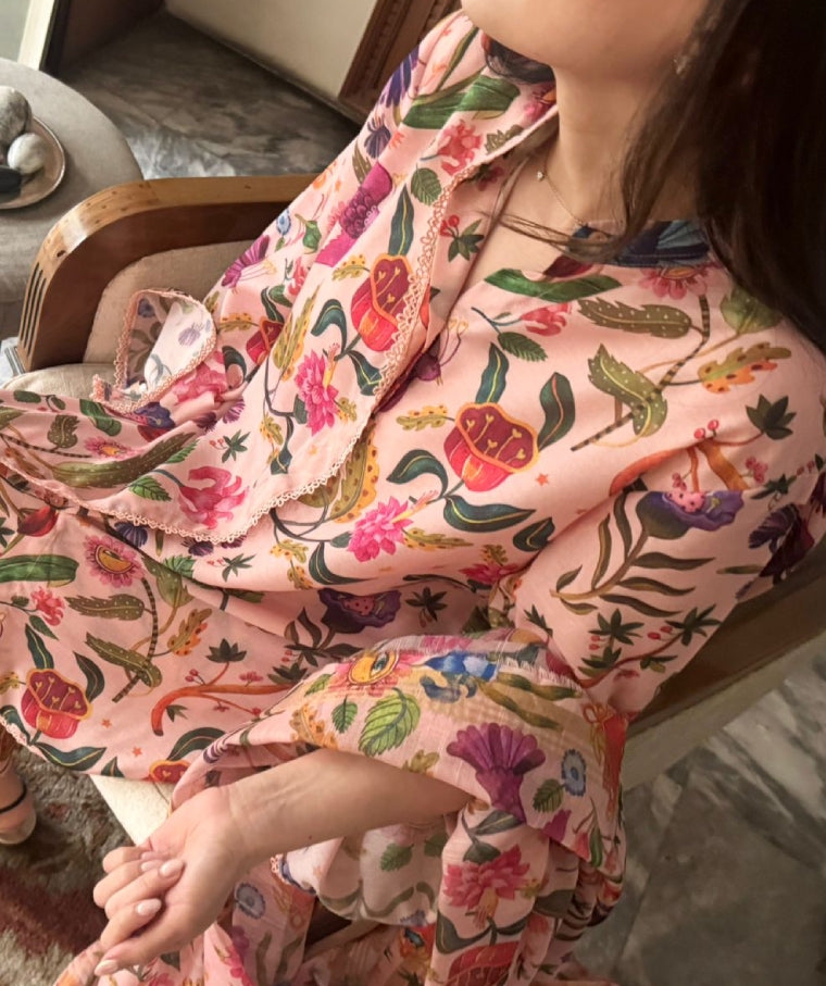 Pink Floral Dreams (Unstitched)
