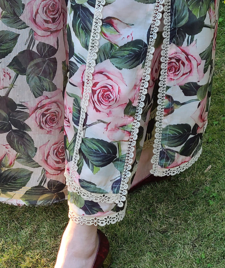 Pink Floral Elegance (Unstitched)