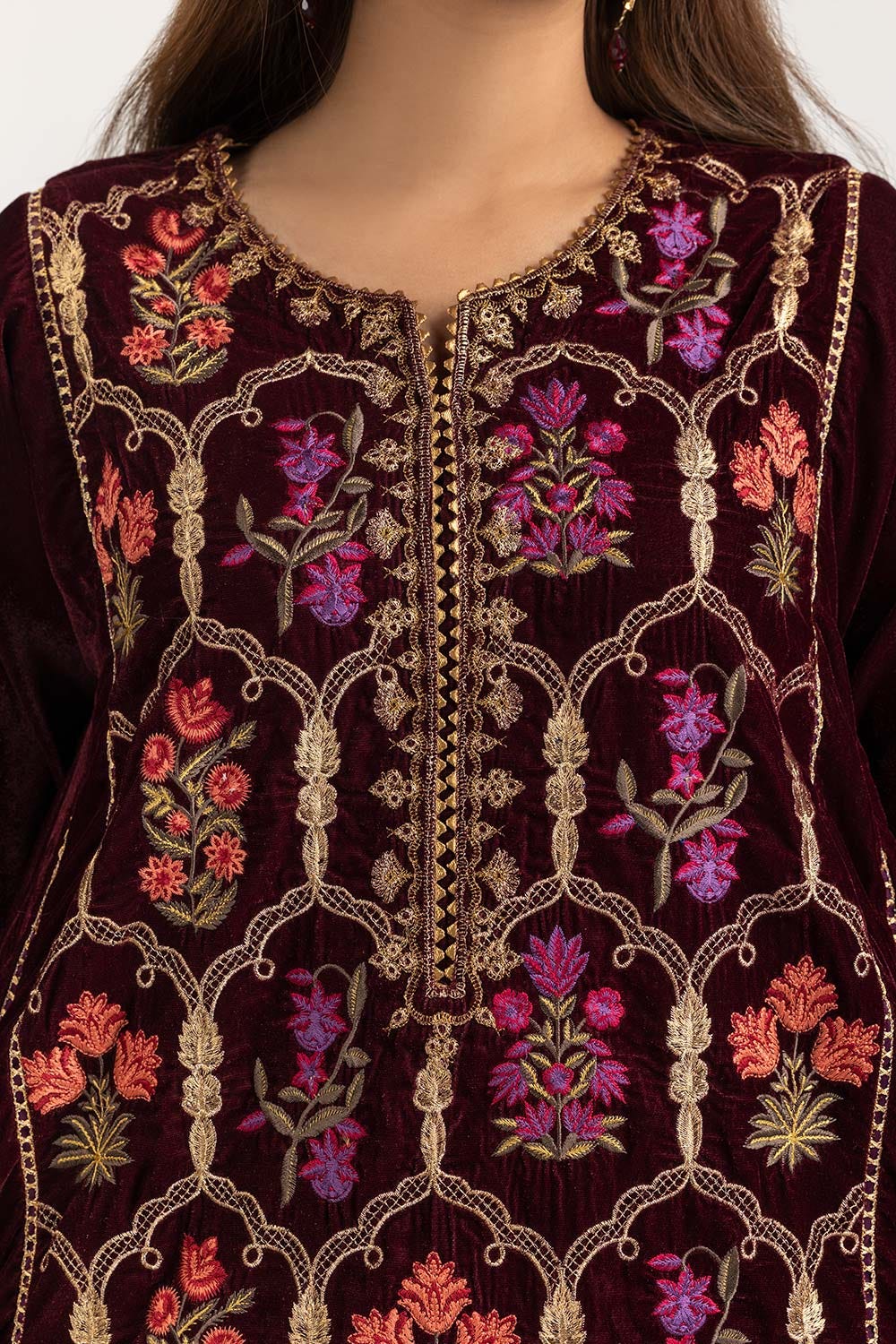 Velvet Embroidered Luxury Pret Kameez Shalwar