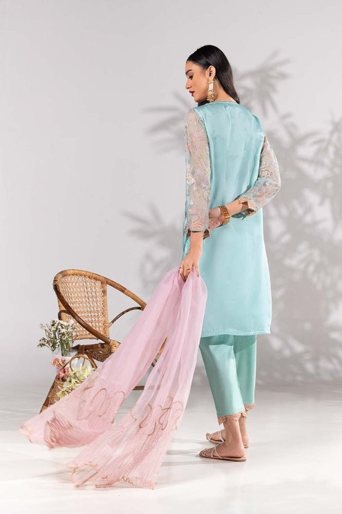 3 Piece Shamooz Silk Embroidered Suit
