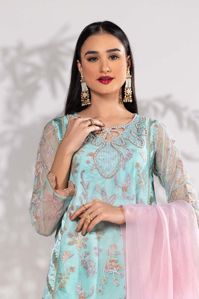 3 Piece Shamooz Silk Embroidered Suit