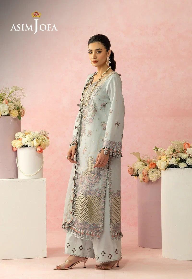 AJULW-01 Embroidered Lawn Unstitched 3 Pcs